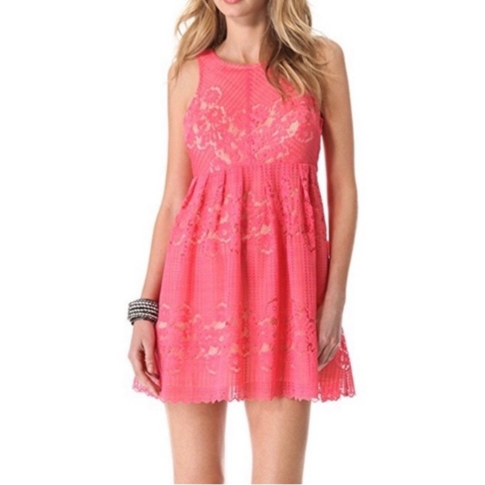 Free People Salmon Pink Back Cutout Sleeveless Dress 6